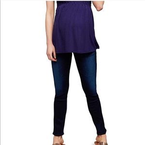 AG dark blue skinny control top maternity jeans